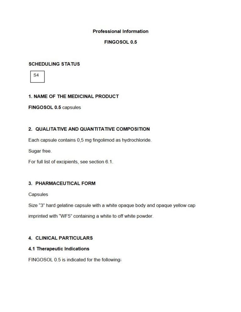 Fingosol 0,5 0,5 mg Capsule package insert preview