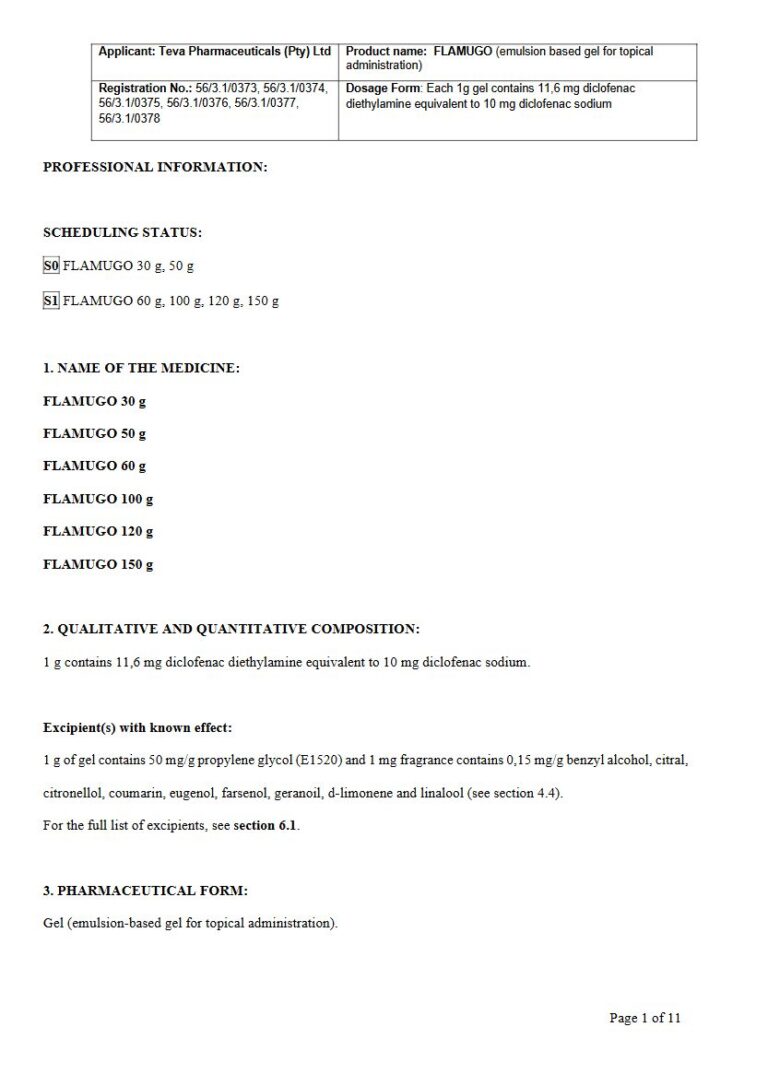 Flamugo 150 G Gel package insert preview