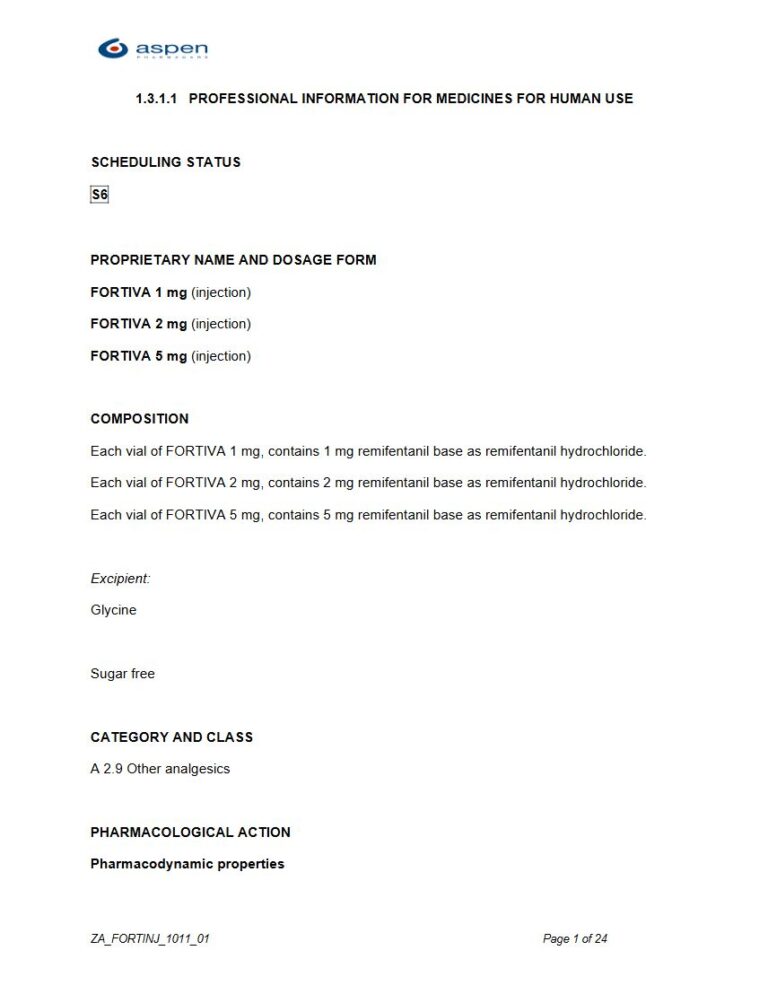 Fortiva 1mg,2 mg, 5mg Injection package insert preview