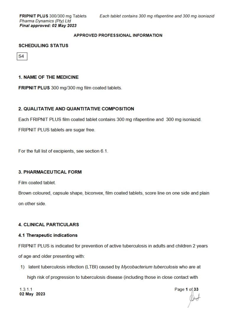 Fripnit Plus 300 mg Tablets package insert preview