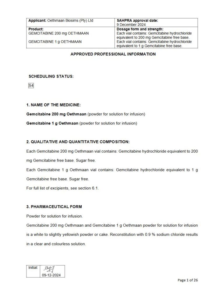 Gemcitabine 200 Mg/1 G Solution package insert preview