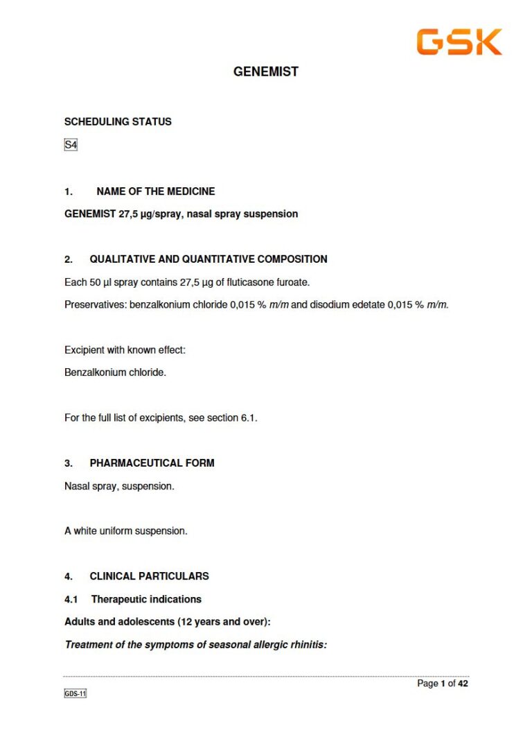 Genemist 27.5 _g Nasal spray suspension package insert preview