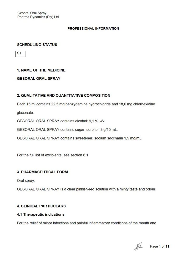 Gesoral Oral 15 ml Spray package insert preview