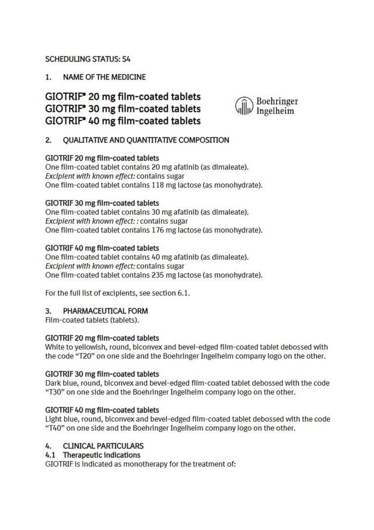 Giotrif 20 mg, 30 mg, 40 mg, 50 mg Film-coated tablets (tablets). package insert preview