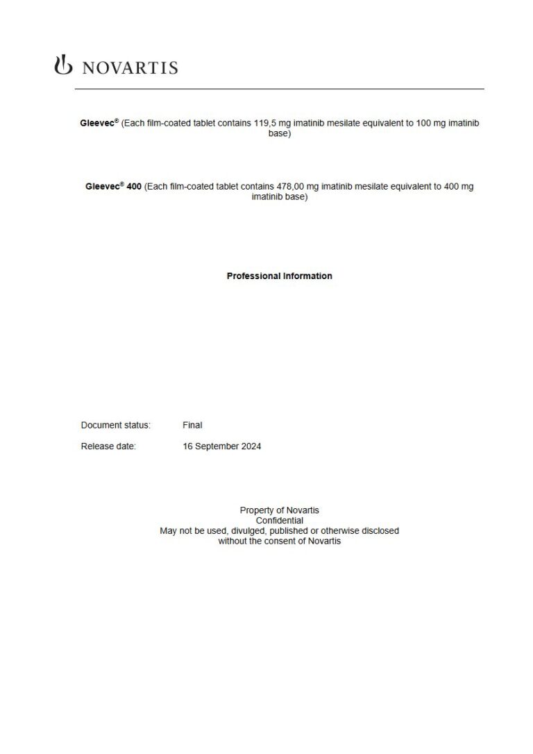 Gleevec 100 mg/400mg FC tablets package insert preview