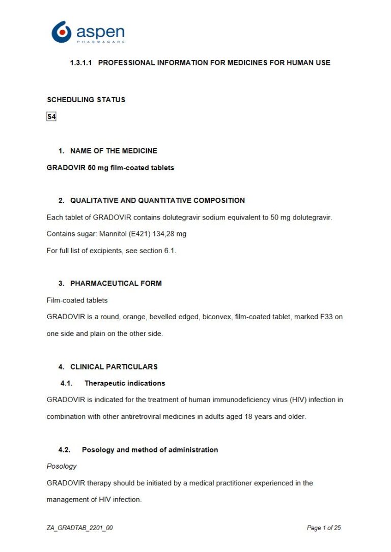 Gradovir 50 mg FC tablets package insert preview