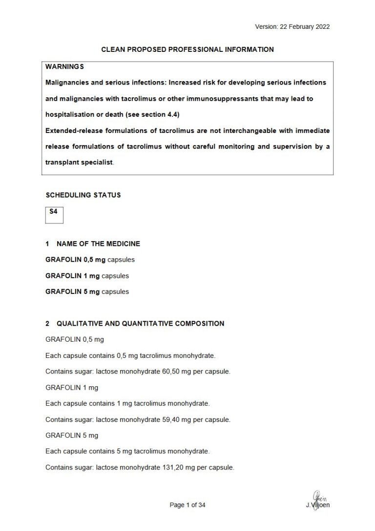 Grafolin Capsules package insert preview