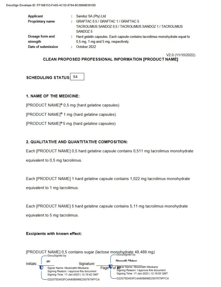 Graftac 0,5 mg/1 mg/5 mg Capsules package insert preview