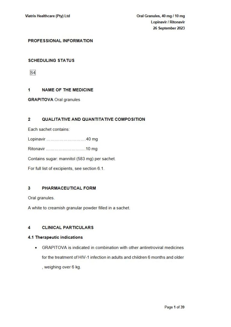 Grapitova 40 mg, 10 mg Oral Granules package insert preview