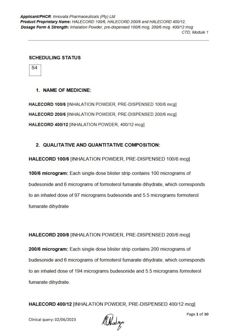 Halecord 6 mcg/12 mcg Powder package insert preview