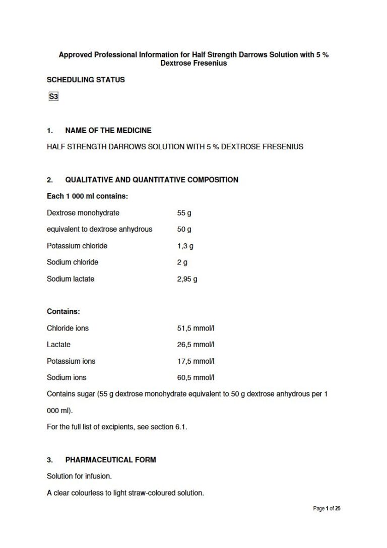 Half Strength Darrows 5 %/000 ml Solution package insert preview