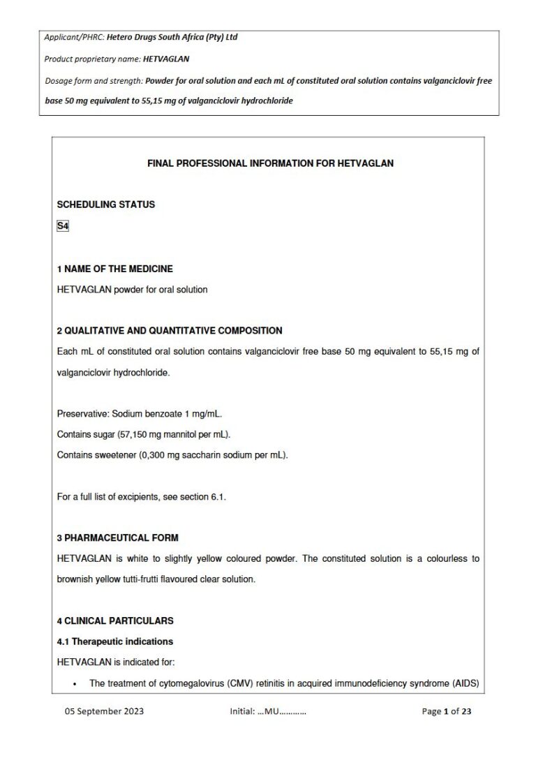 Hetvaglan 50 mg Powder for oral solution package insert preview