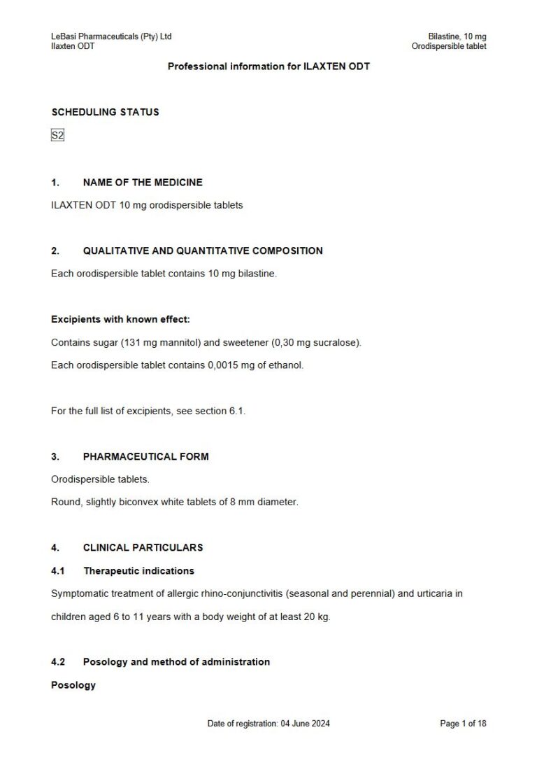Ilaxten Odt 10 mg Orodispersible tablets package insert preview