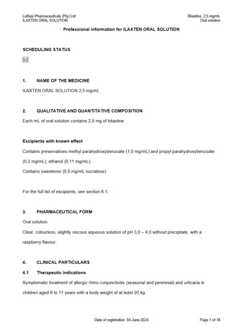 Ilaxten Oral 2,5 mg Oral Solution package insert preview