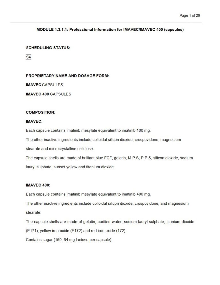 Imavec/Imavec 100 mg/400 mg Capsules package insert preview