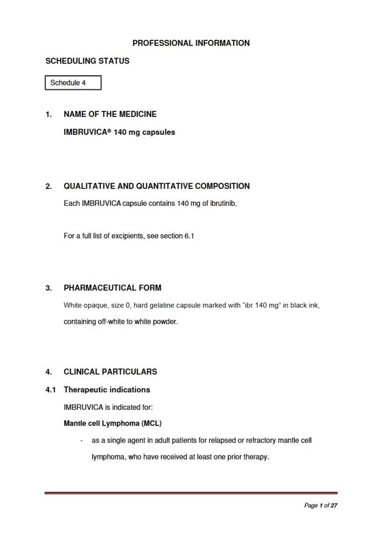 Imbruvica_ 140 Mg Capsules package insert preview