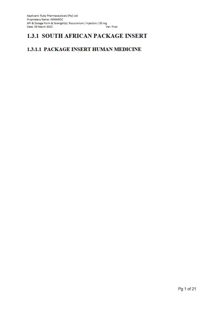 Immaroc 50mg Solution for Injection package insert preview