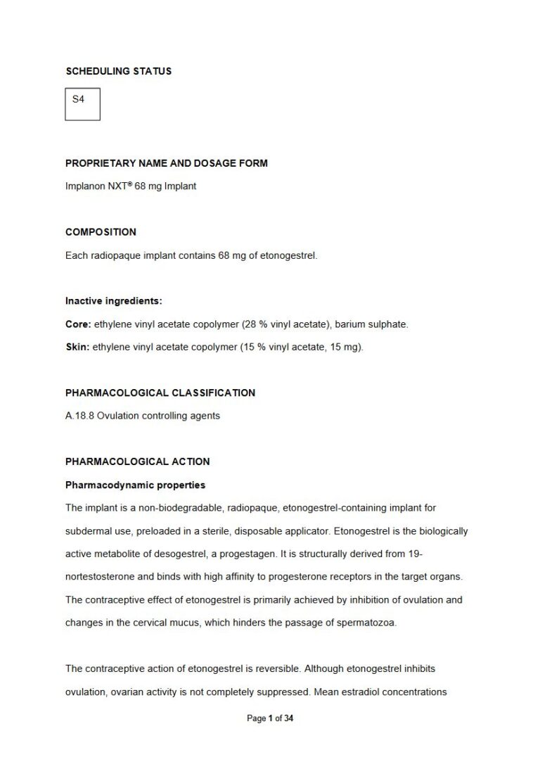 Implanon Nxt 68 Mg package insert preview