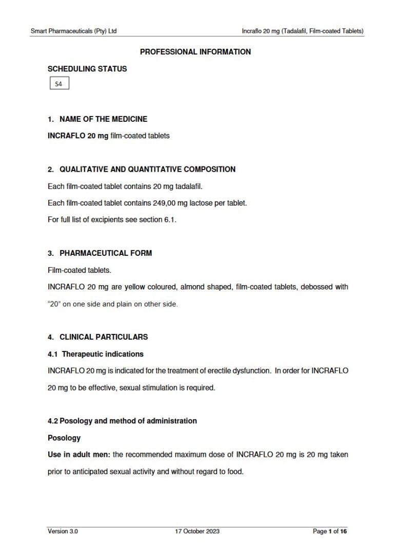 Incraflo 20 Mg Tablets package insert preview