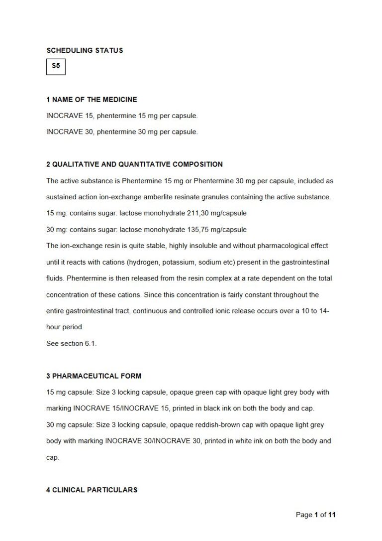 Inocrave 15 & 30 15 mg, 30 mg Capsule package insert preview