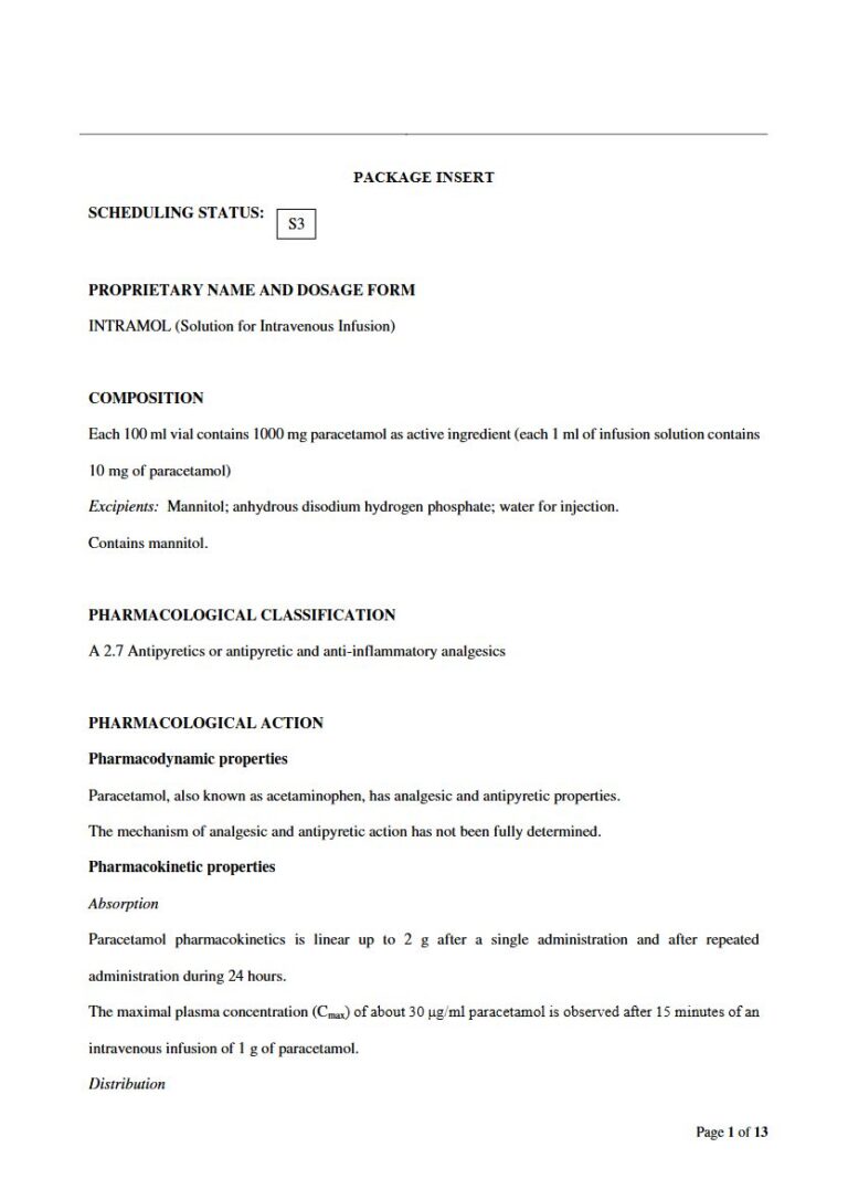 Intramol 100 ml Solution for Intravenous Infusion package insert preview