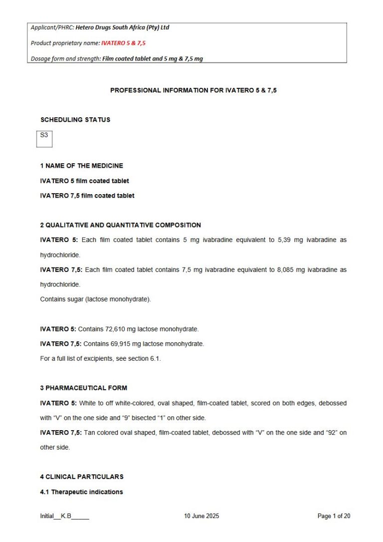 Ivatero 5 mg /7,5 mg FC tablet package insert preview