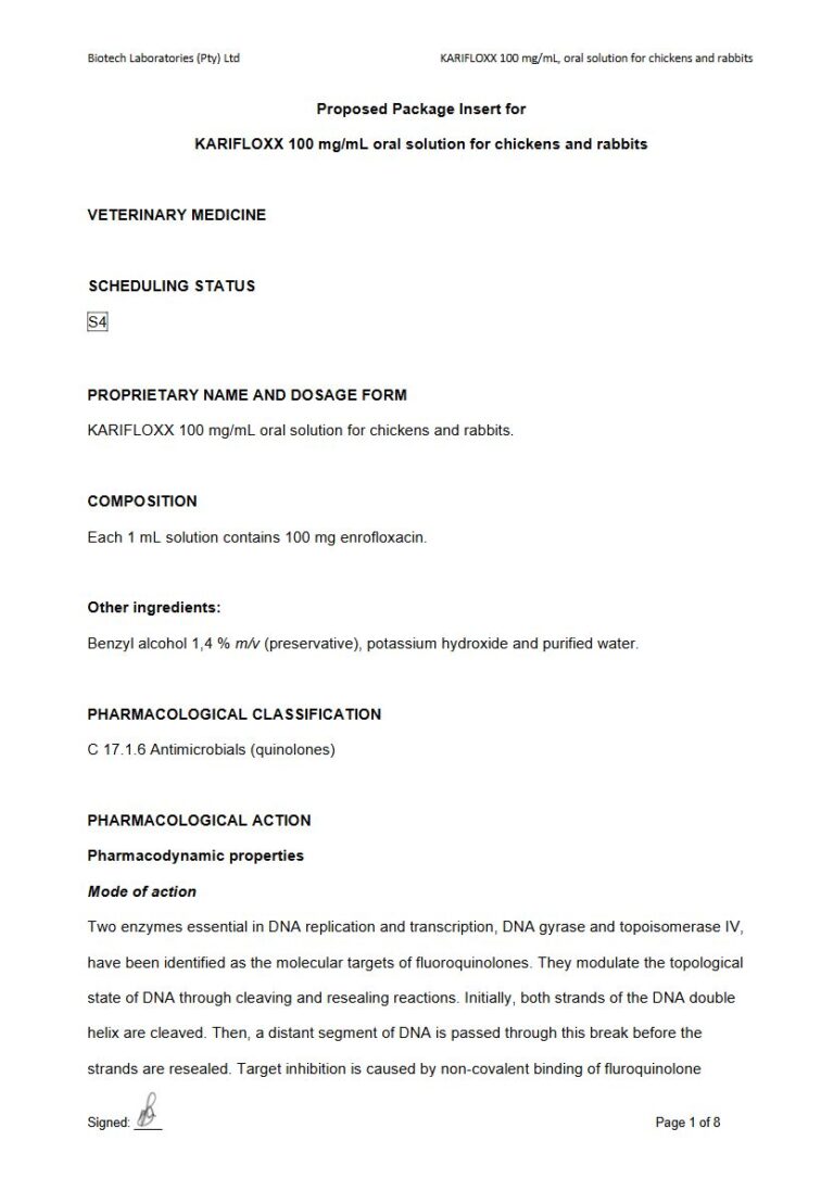 Karifloxx 100 Mg Oral Solution package insert preview