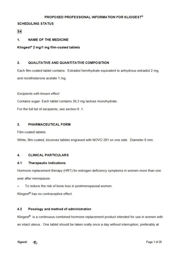 Kliogest 2 mg/1 mg FC tablets. package insert preview