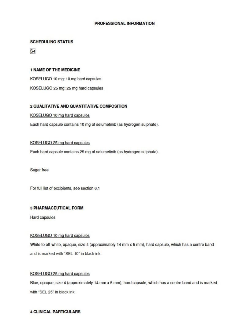 Koselugo 10 Mg/25 Mg Capsules package insert preview