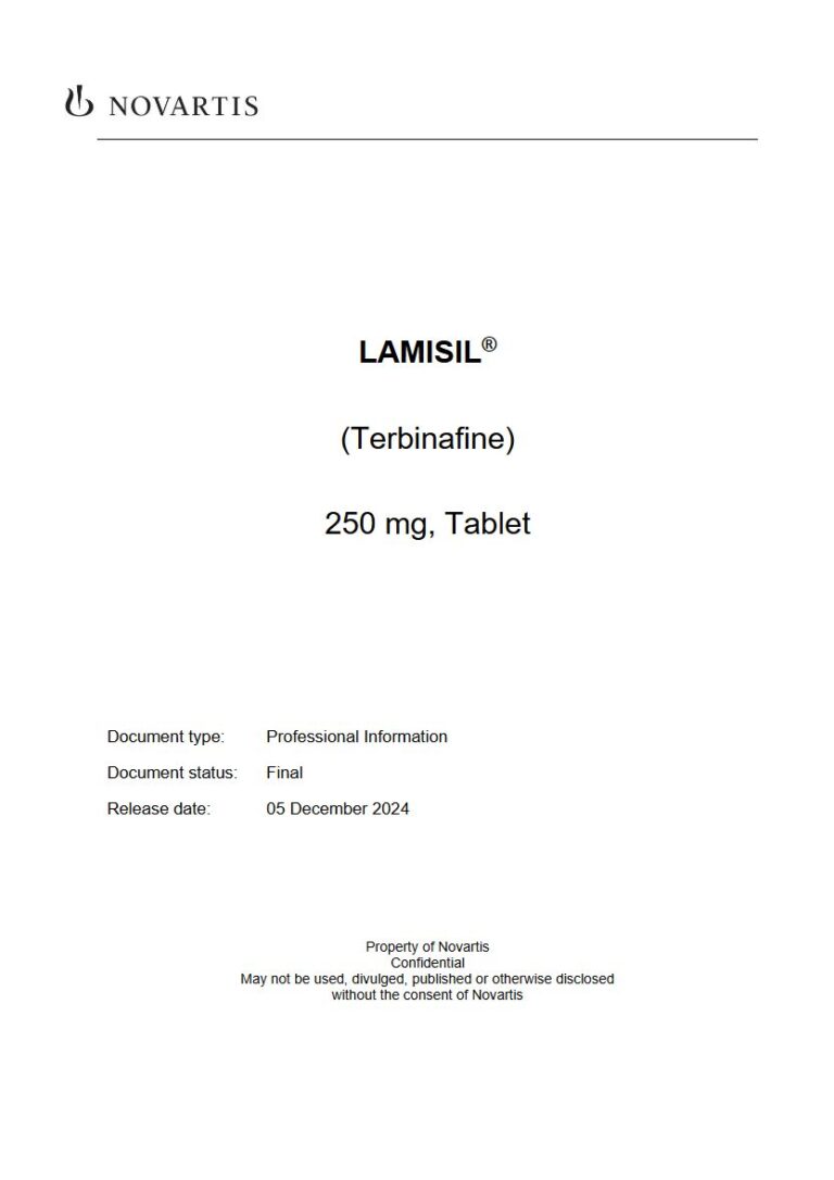 Lamisil 125mg. 250mg Tablet package insert preview