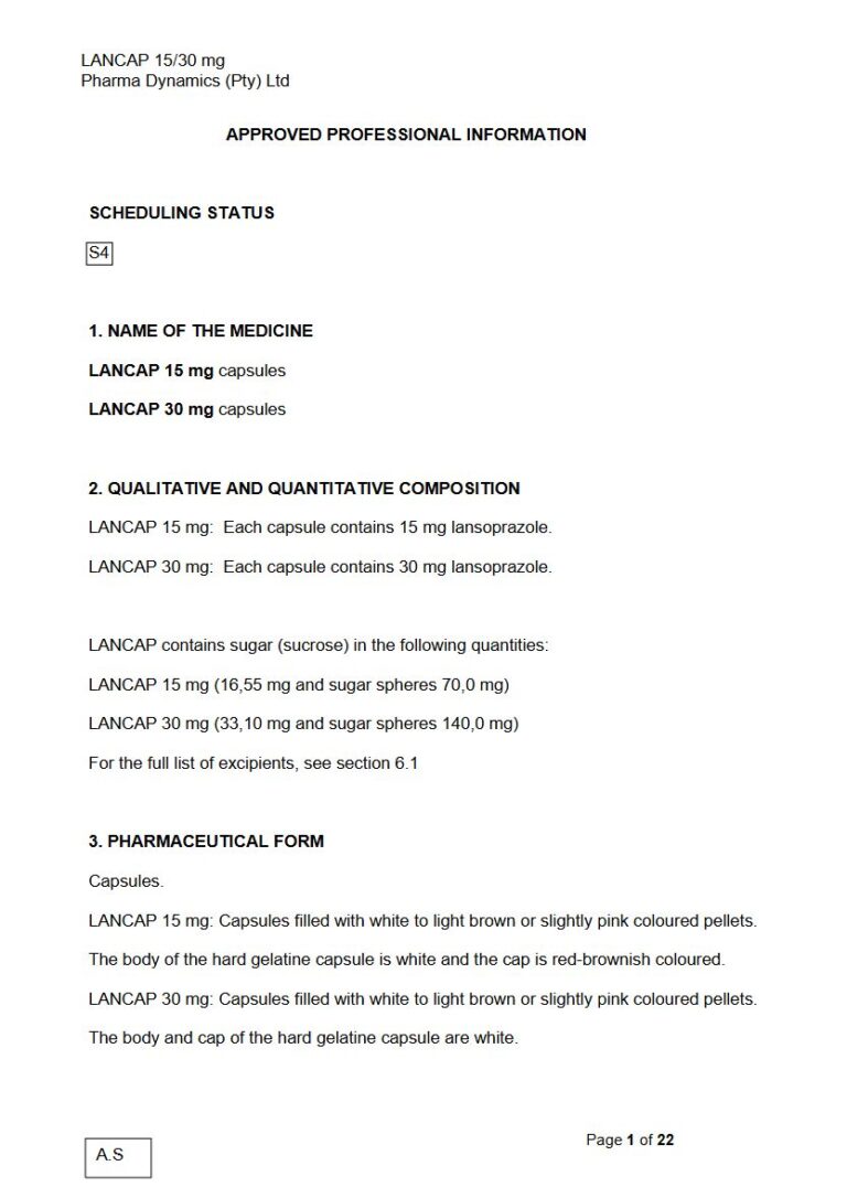 Lancap 15 Mg/30 Mg Capsules package insert preview