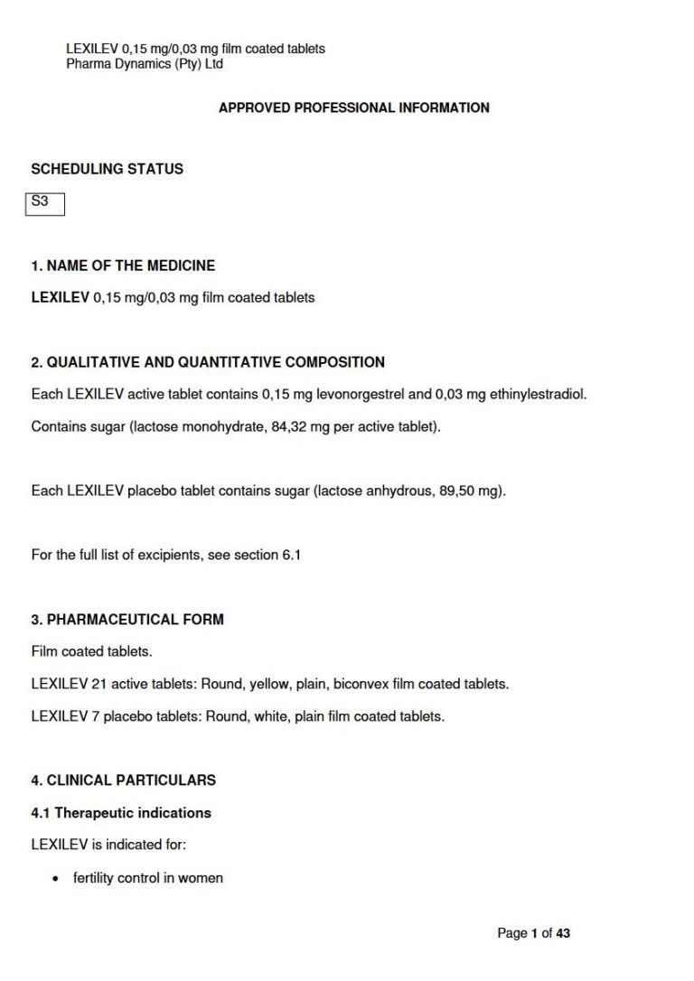 Lexilev 0,15 mg/0.03 mg FC tablets package insert preview