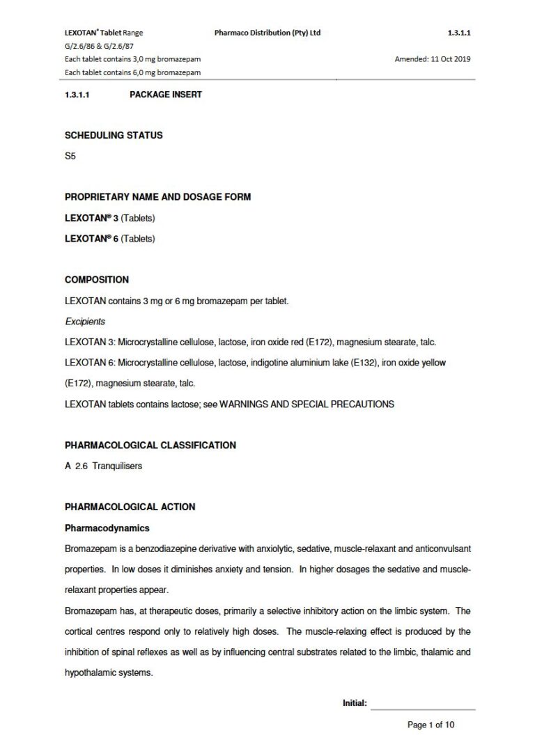Lexotan 3MG. 6MG TABLET package insert preview