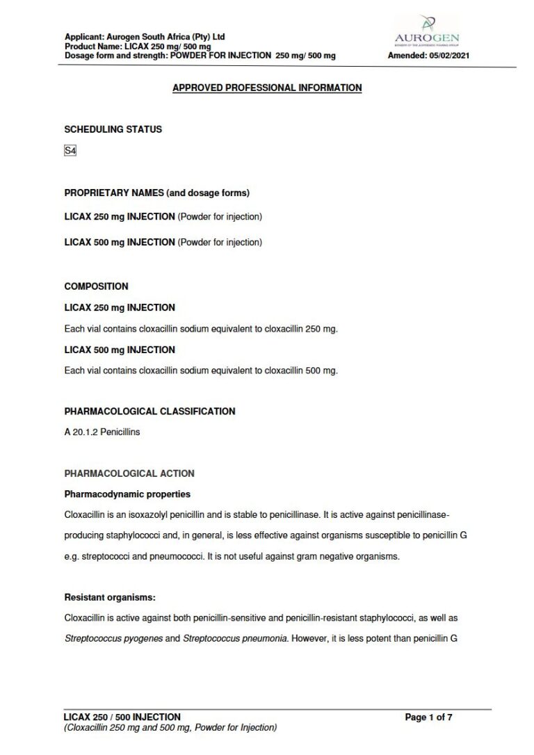 Licax 250 Mg/500 Mg Injection package insert preview