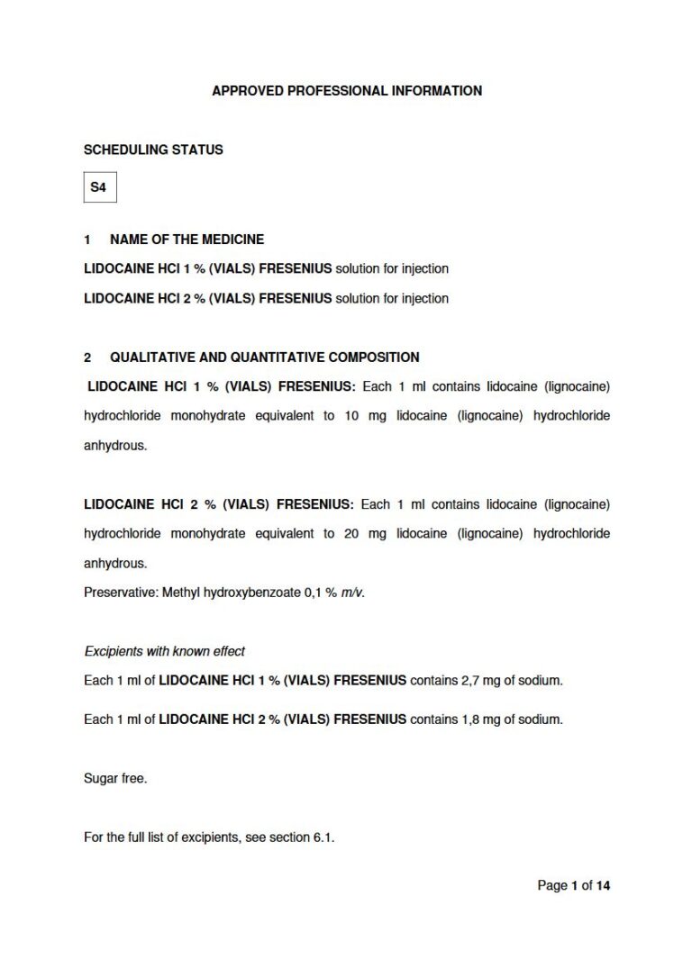 Lidocaine Hcl 1 %/2 %/10 mg/20 mg Solution package insert preview