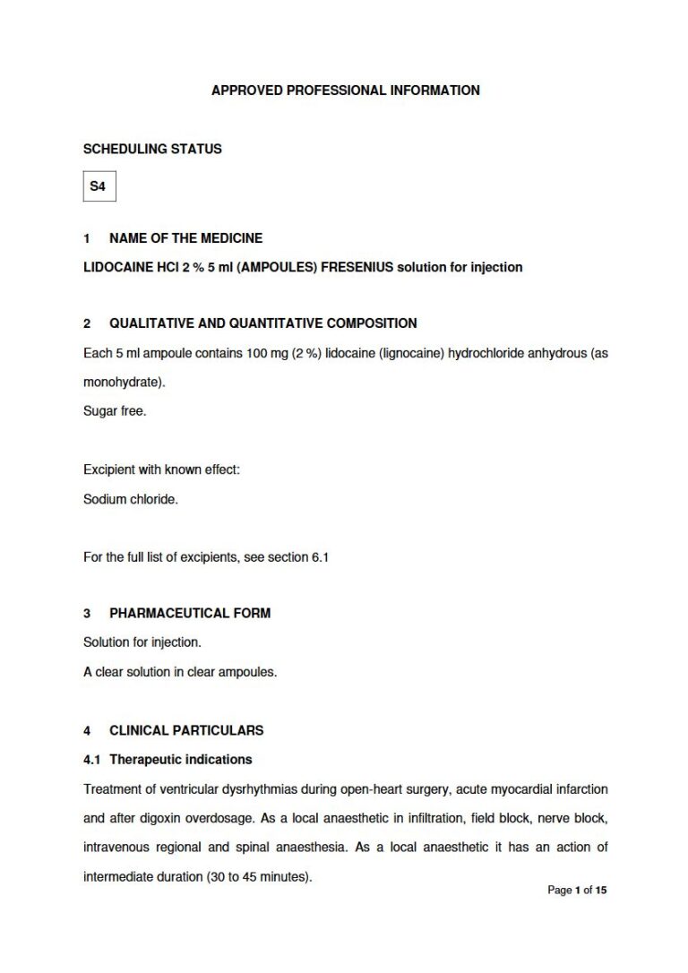 Lidocaine Hcl 2 %/5 Ml Solution package insert preview
