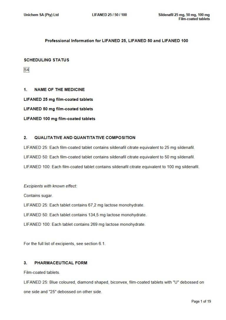 Lifaned 25 mg, 50 mg, 100 mg FC tablets package insert preview