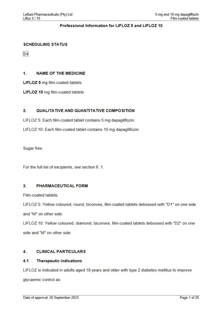 Lifloz 5 & 10 5mg, 10 mg Tablets package insert preview