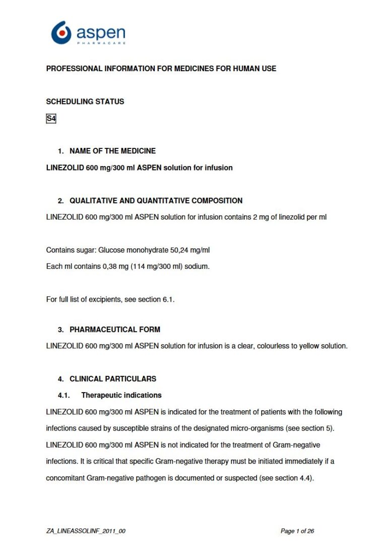 Linezolid 600 Mg/300 Ml Solution package insert preview