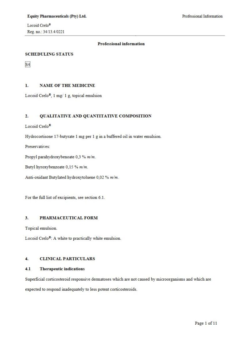 Locoid Crelo 1 mg/ 1 g Topical emulsion. package insert preview