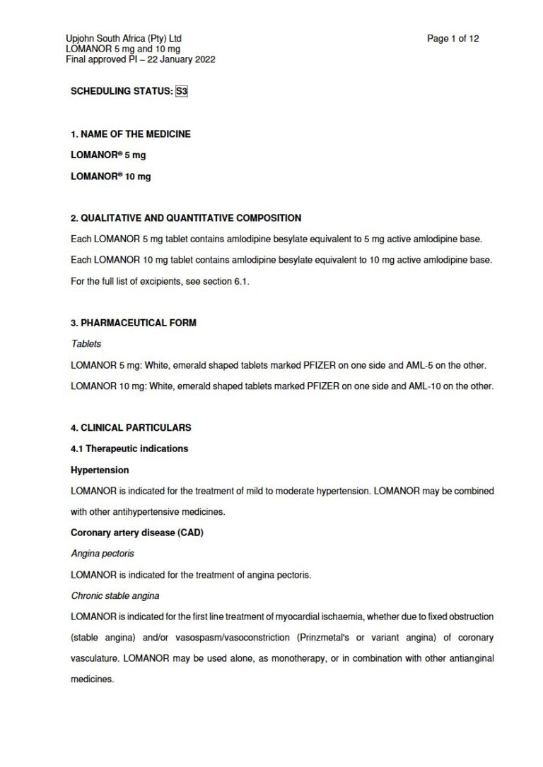 Lomanor 5 Mg/10 Mg Tablets package insert preview
