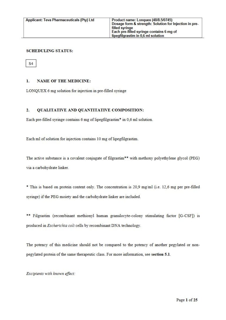 Lonquex 6 mg Solution package insert preview