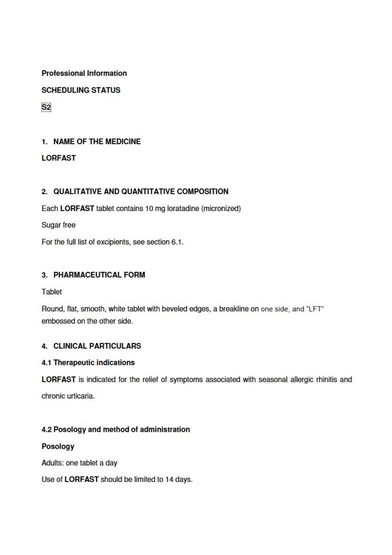 Lorfast 10 mg Tablet package insert preview