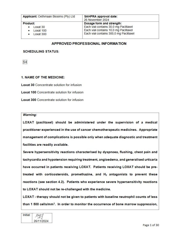 Loxat 30,0 mg/10,0 mg/300,0 mg Concentrate solution for infusion package insert preview