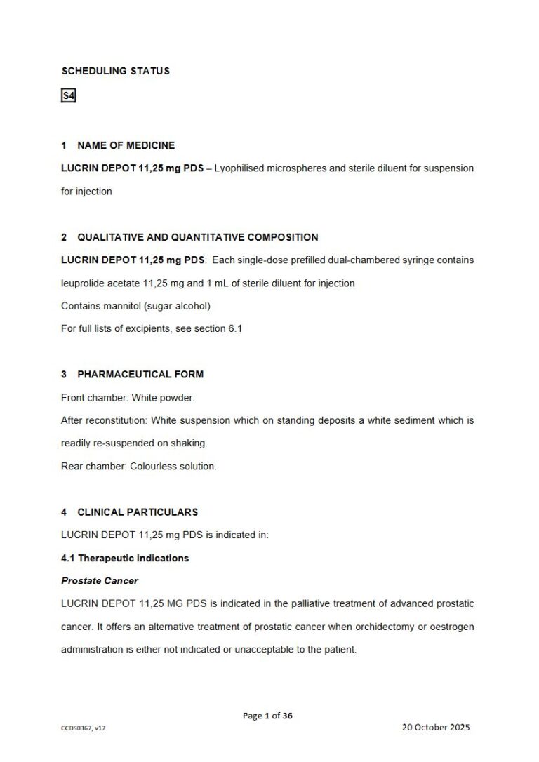Lucrin Depot 11,25 Mg Suspension package insert preview