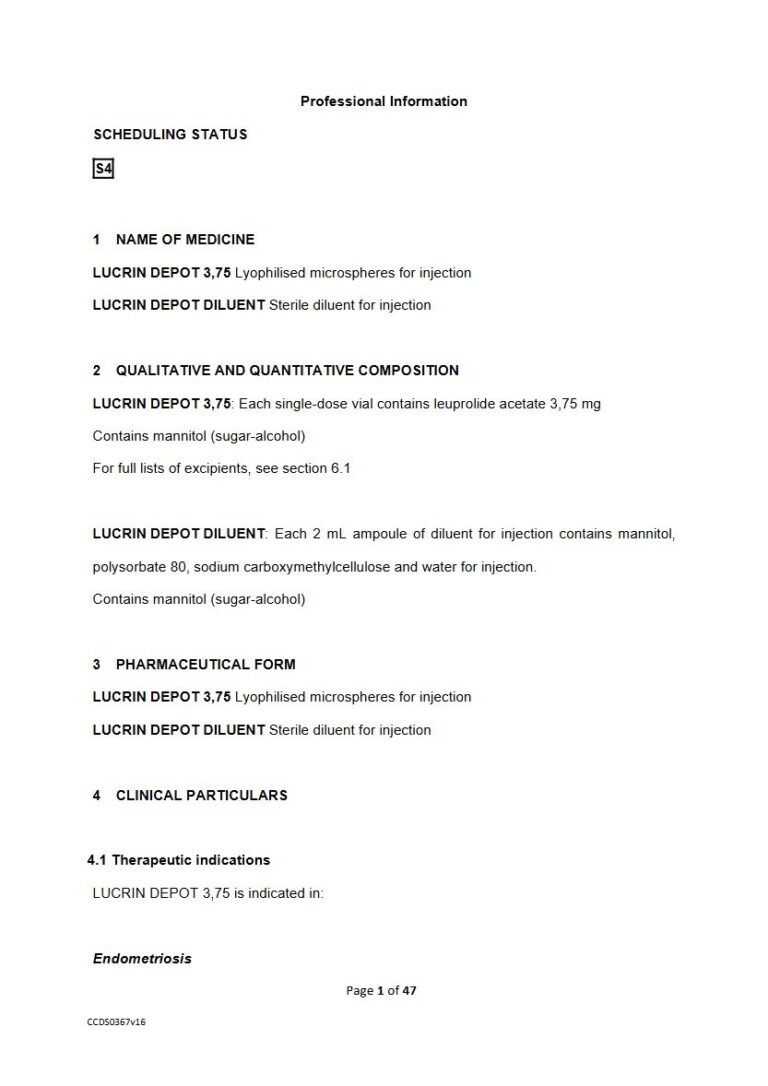 Lucrin Depot 3,75 mg/2 mL Injection package insert preview