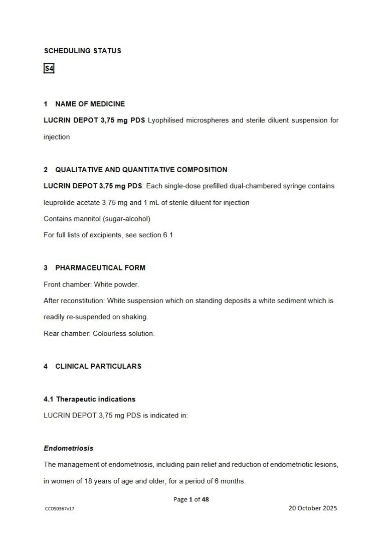 Lucrin Depot 3,75 Mg Suspension package insert preview