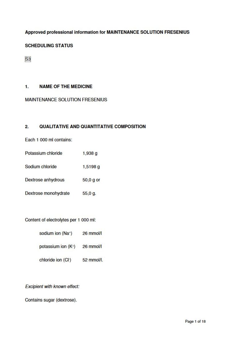 Maintenance 000 ml Solution package insert preview