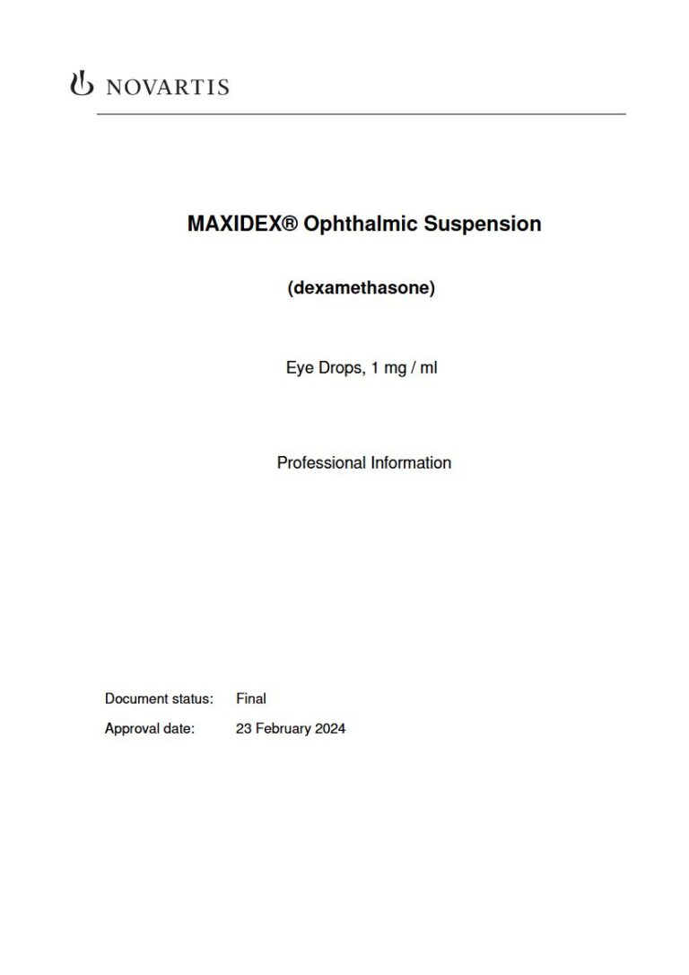 Maxidex 1 mg / ml Eye Drops package insert preview
