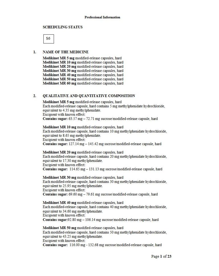 Medikinet MR Capsules package insert preview